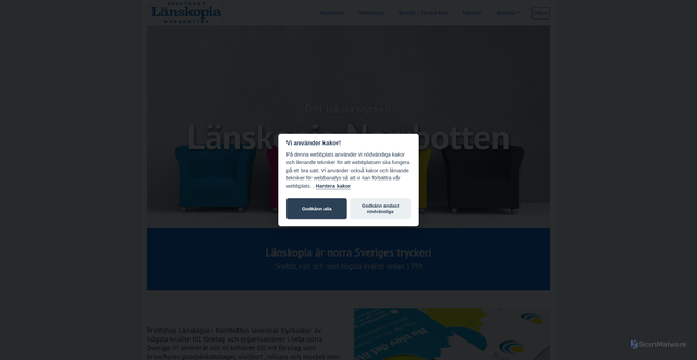 Security scan screenshot of https://lanskopia.se