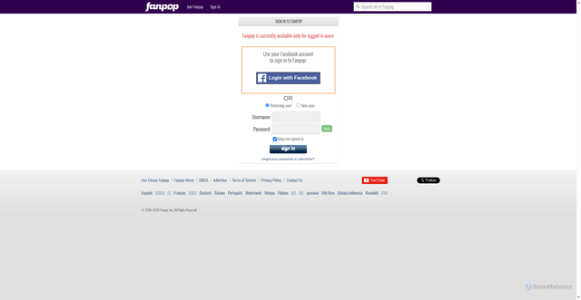 Security scan screenshot of https://fanpop.com