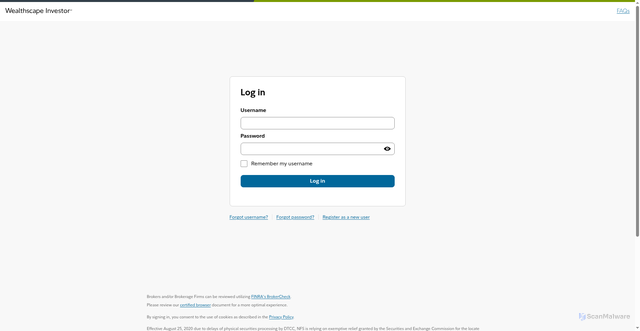 Security scan screenshot of https://www.wealthscapeinvestor.com/