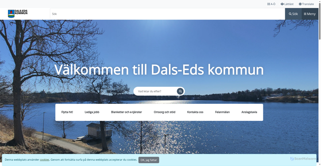 Security scan screenshot of http://www.dalsed.se