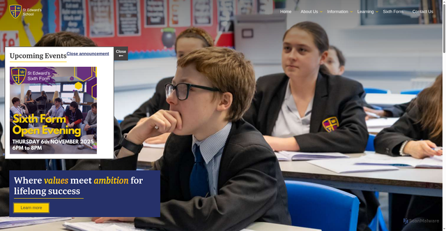 Security scan screenshot of https://www.st-edwards.poole.sch.uk/