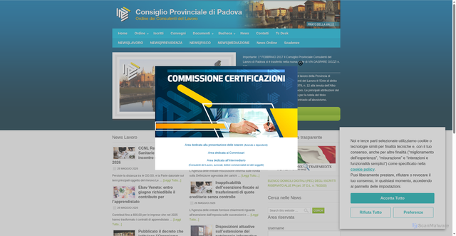 Security scan screenshot of https://www.consulentidellavoro.pd.it