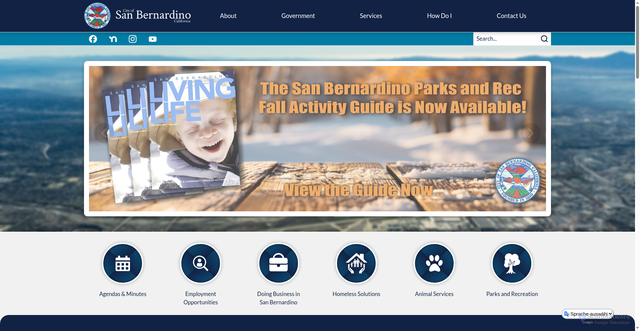 Security scan screenshot of https://sanbernardino.gov/