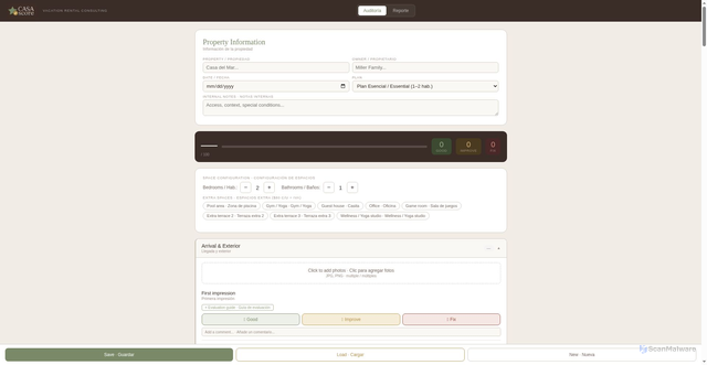 Security scan screenshot of https://casascorecr.com/casascore.html