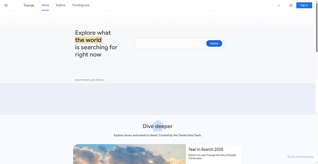 Security scan screenshot of https://trends.google.com