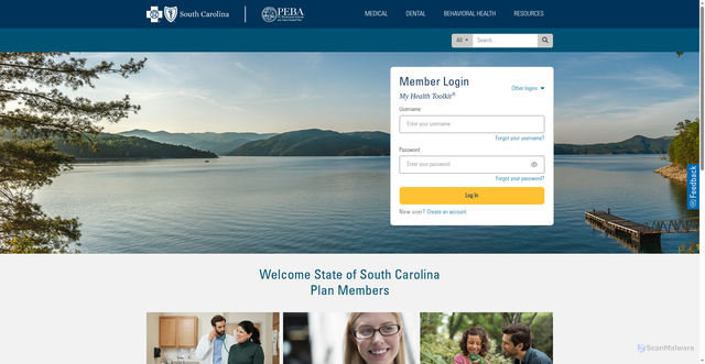 Security scan screenshot of https://statesc.southcarolinablues.com
