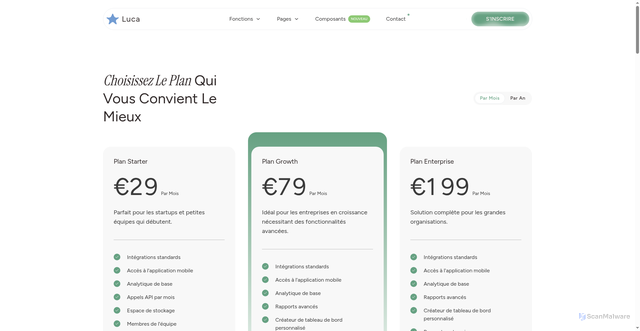 Security scan screenshot of https://ask-luca.pages.dev/fr/pricing/