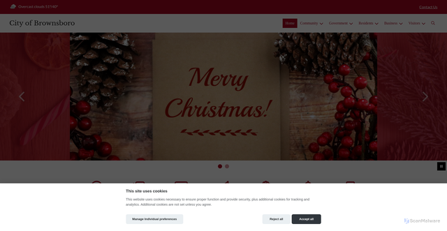 Security scan screenshot of https://brownsborotx.gov/
