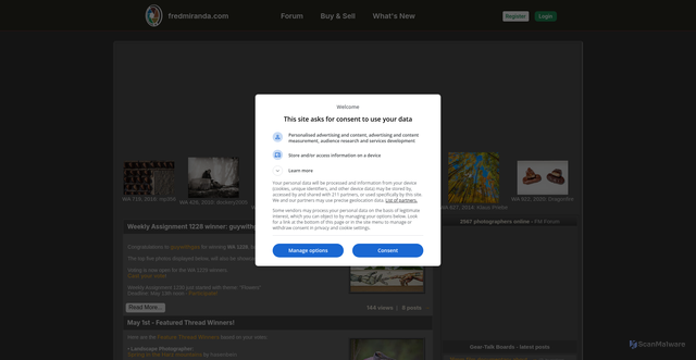 Security scan screenshot of https://www.fredmiranda.com