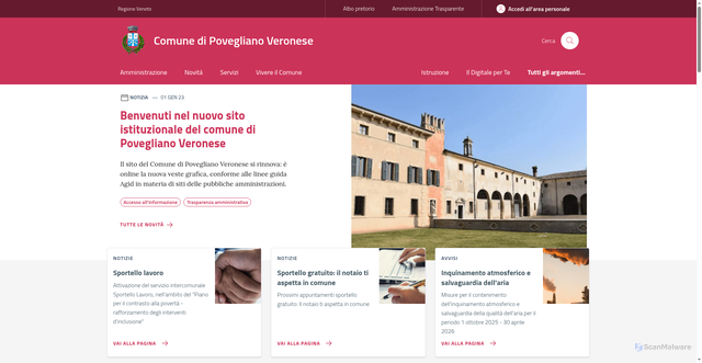 Security scan screenshot of https://www.comune.poveglianoveronese.vr.it/