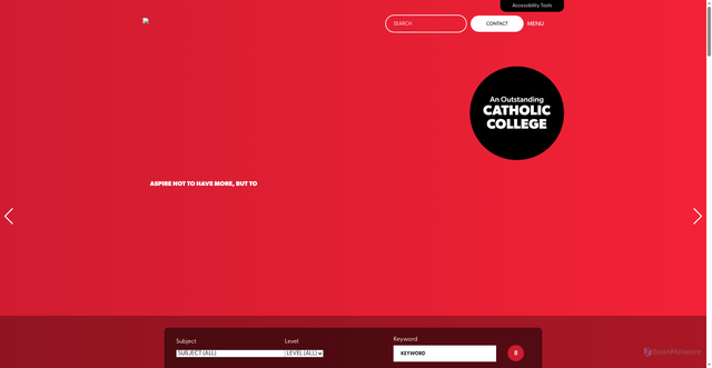 Security scan screenshot of https://www.aquinas.ac.uk/