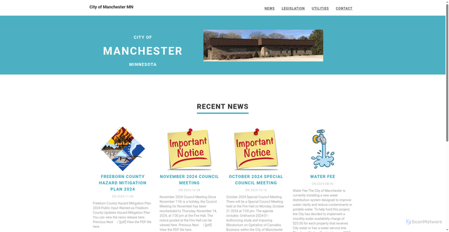 Security scan screenshot of https://manchestermn.gov/