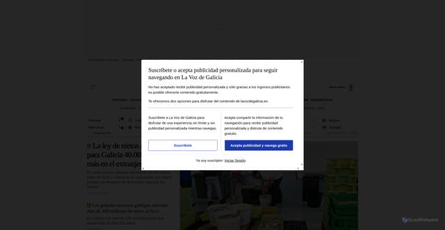 Security scan screenshot of https://lavozdegalicia.es