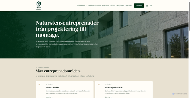 Security scan screenshot of https://stnnordic.se