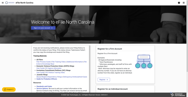 Security scan screenshot of https://efilenc.tylertech.cloud