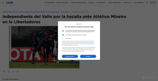 Security scan screenshot of https://www.cospanama.com/futbol/internacional/america/independiente-del-valle-por-la-hazana-ante-atletico-mineiro-en-la-libertadores_0_165555