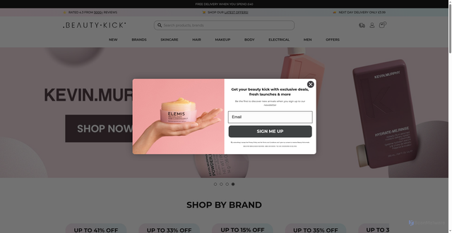 Security scan screenshot of https://beautykick.com