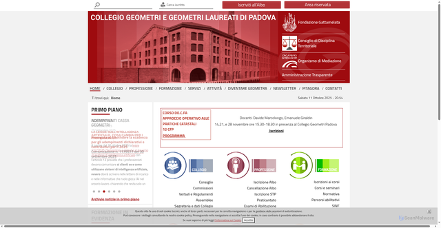 Security scan screenshot of https://www.geometri.pd.it/