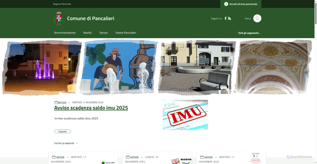 Security scan screenshot of https://www.comune.pancalieri.to.it/