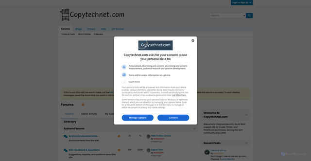 Security scan screenshot of https://copytechnet.com