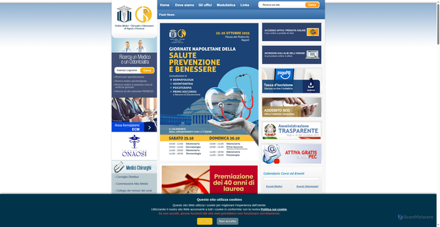 Security scan screenshot of https://www.ordinemedicinapoli.it/