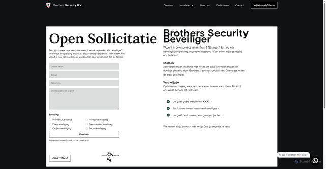Security scan screenshot of https://brothers-security.nl/open-sollicitatie