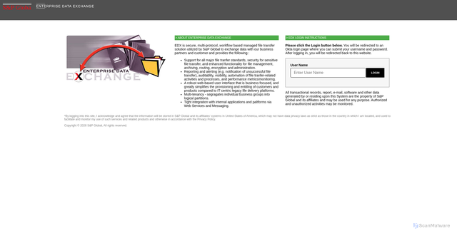 Security scan screenshot of https://edx.standardandpoors.com
