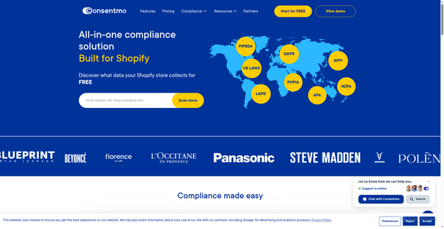 Security scan screenshot of https://consentmo.com