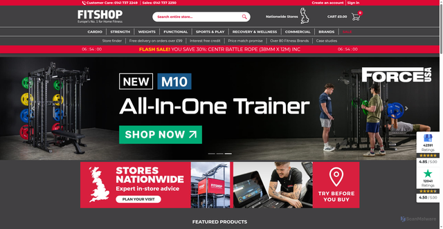 Security scan screenshot of https://www.fitshop.co.uk
