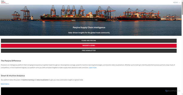 Security scan screenshot of https://panjiva.com