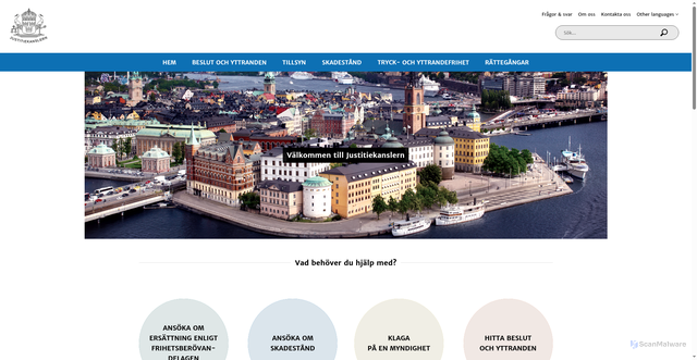 Security scan screenshot of https://www.justitiekanslern.se