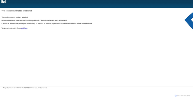 Security scan screenshot of https://vpnconnect.bell.ca