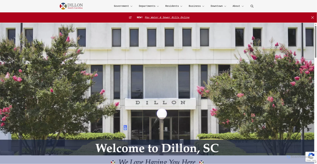 Security scan screenshot of https://cityofdillonsc.gov/