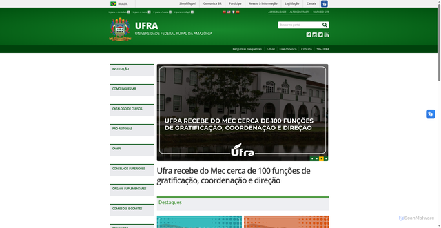 Security scan screenshot of https://www.ufra.edu.br/