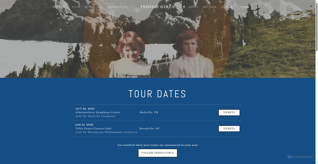 Security scan screenshot of https://www.indigogirls.com/
