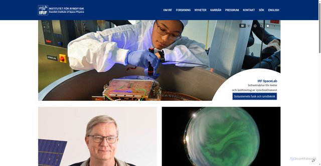 Security scan screenshot of https://www.irf.se