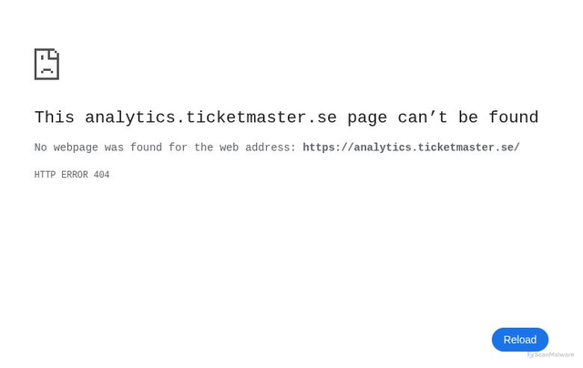 Security scan screenshot of https://analytics.ticketmaster.se/