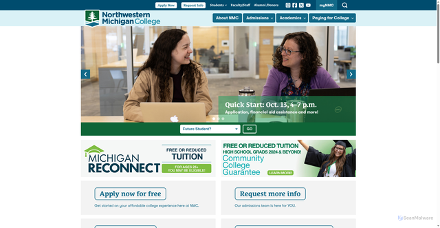 Security scan screenshot of https://www.nmc.edu/
