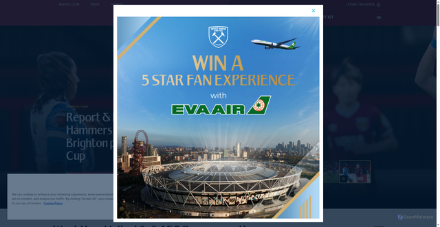 Security scan screenshot of https://www.whufc.com