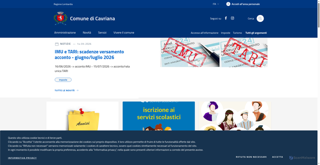 Security scan screenshot of https://www.comune.cavriana.mn.it