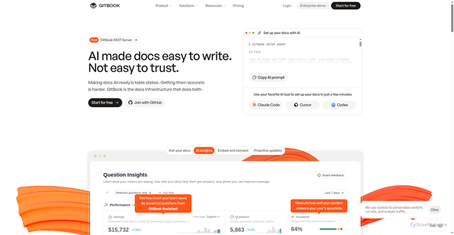 Security scan screenshot of https://www.gitbook.com