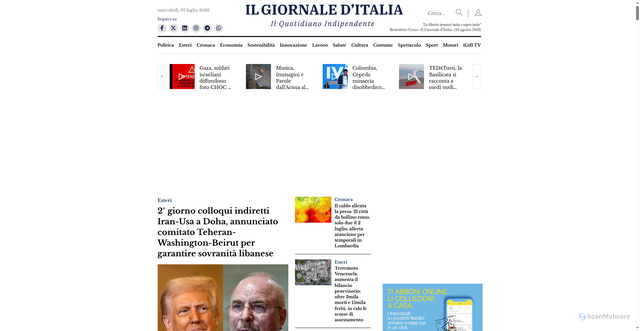 Security scan screenshot of https://www.ilgiornaleditalia.it/