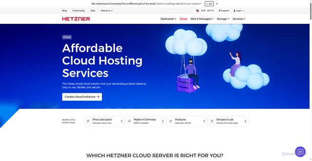 Security scan screenshot of https://hetzner.cloud