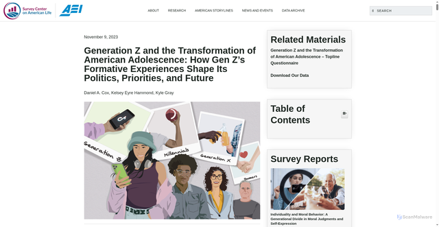 Security scan screenshot of https://www.americansurveycenter.org/research/generation-z-and-the-transformation-of-american-adolescence-how-gen-zs-formative-experiences-shape-its-politics-priorities-and-future/