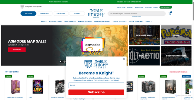 Security scan screenshot of https://www.nobleknight.com