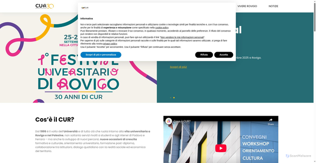 Security scan screenshot of https://www.cur-rovigo.it/