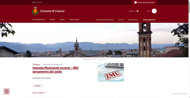 Security scan screenshot of https://www.comune.cavour.to.it/