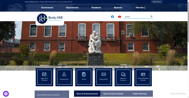 Security scan screenshot of https://rockyhillct.gov/