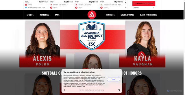 Security scan screenshot of https://artuathletics.com/