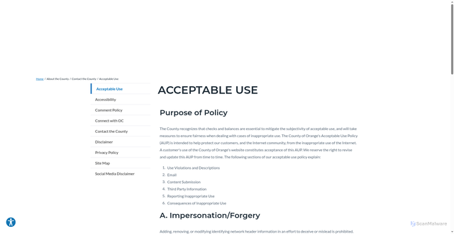 Security scan screenshot of https://ssa.ocgov.com/health-care-services/medi-cal-program-services